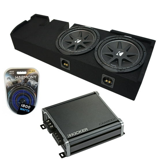 Harmony Accessory Master Kicker Comp C12 Dual 12" Subwoofer Enclosure & CXA800.1 Amp Package
