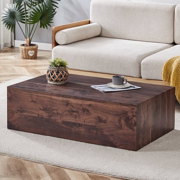 FFZ 39.3 x 23.6 x 12 inch Walnut Wood Grain MDF Coffee Table, Walnut