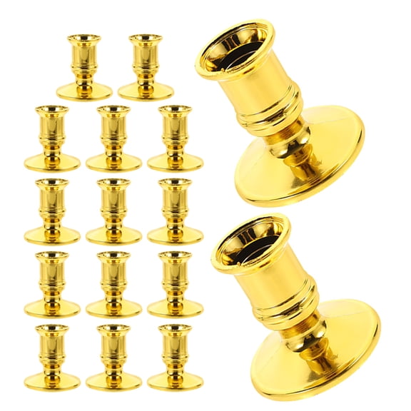 TABLZONE 16-Piece Elegant Plastic Candle Holders Set for Home Decor, Wedding, Party, Table Centerpiece Decoration