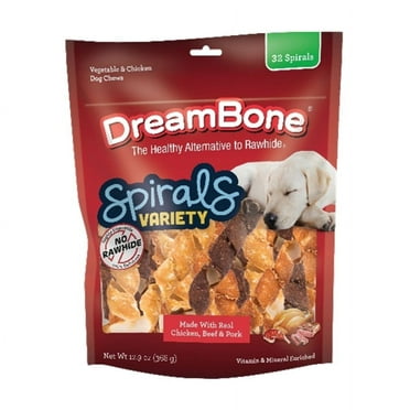 DreamBone Spirals Variety Pack, Rawhide-Free Chews for Dogs, 32 Count