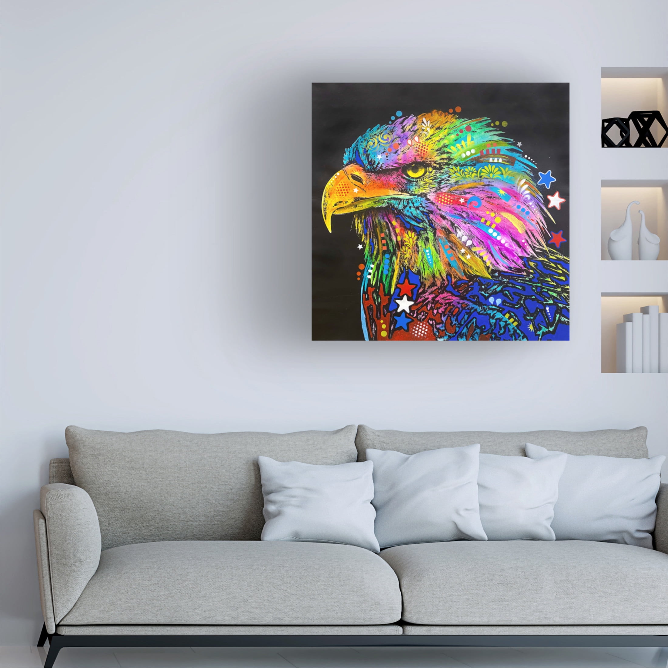 Canvas Wall Art - Dean Russo 'Bald Eagle' Wall Art for Living Room, Bedroom, or Office Décor by Trademark Fine Art - 14 x 14 Inches