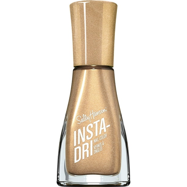 Sally Hansen Insta-Dri®, Go For Gold, esmalte de uñas dorado de secado rápido, duradero y sin marcas.