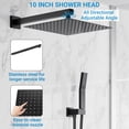 thumbnail image 4 of 10"/12" Square/Round Rain Shower Faucet System – High-Pressure Wall-Mounted Shower Set with Handheld & Valve, 4 of 8