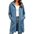 thumbnail image 2 of Miqool Long Hoodies for Women Long Sleeve Button Down Sweatshirts Drawstring Casual Fall Winter Track Jackets with Pockets, 2 of 7