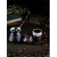 thumbnail image 2 of DEMMEX Thickest Engraved Solid Copper Turkish Coffee Pot – Stovetop Greek, Arabic Coffee Maker, Cezve Ibrik with Wooden Handle & Spoon, Handcrafted in Turkey, 9 fl oz (Antique Copper), 2 of 8