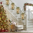 thumbnail image 3 of Fymlhomi Cordless Prelit Stairs Artificial Christmas Garland Lights LED Wreath Prelit Stairway Swag Trim Garland Lights Up Christmas Decoration, A-red, One Size, (hot sales today), 3 of 5