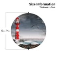 thumbnail image 2 of Yiaed 3d Lighthouse in the Surf Print Leather Coasters for Drinks - Cup Coasters Coffee Table Kitchen Table Bar, Home & Office Gifts Handmade Drink Coasters-Round Shape, 2 of 6
