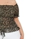 thumbnail image 4 of Blusa smock Zenobia Talla Extra 12120 Negro floreado, 4 of 6