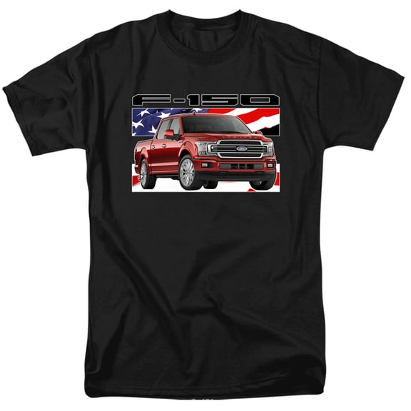 Ford Trucks F 150 Flag S/S Adult 18/1 T-Shirt Black