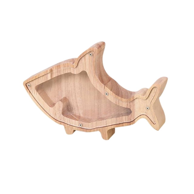 Storage and Organization Items for Home Specials!Kyusrd Sharks Solid Wood High-capacity Coin Storage Transparent Various Types Of Storage Jars
