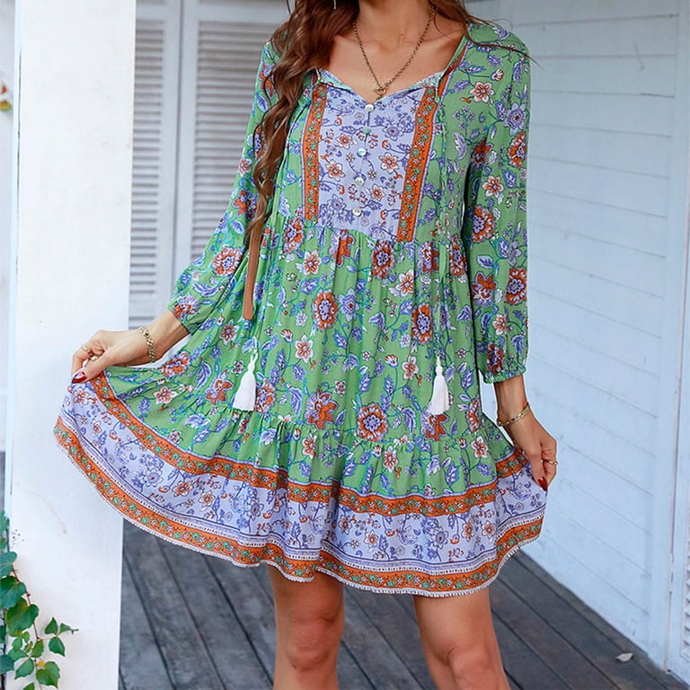 green emerald velvet dress Womens Summer Dresses Casual main image 0