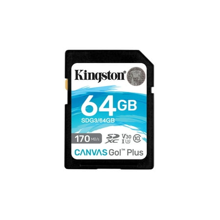 UPC: 0740617301397 | Kingston 64GB SDXC Canvas Go Plus 170MB/s Read UHS-I Class 10 UHS-I U3 V30 Memory Card SDG3/64GB