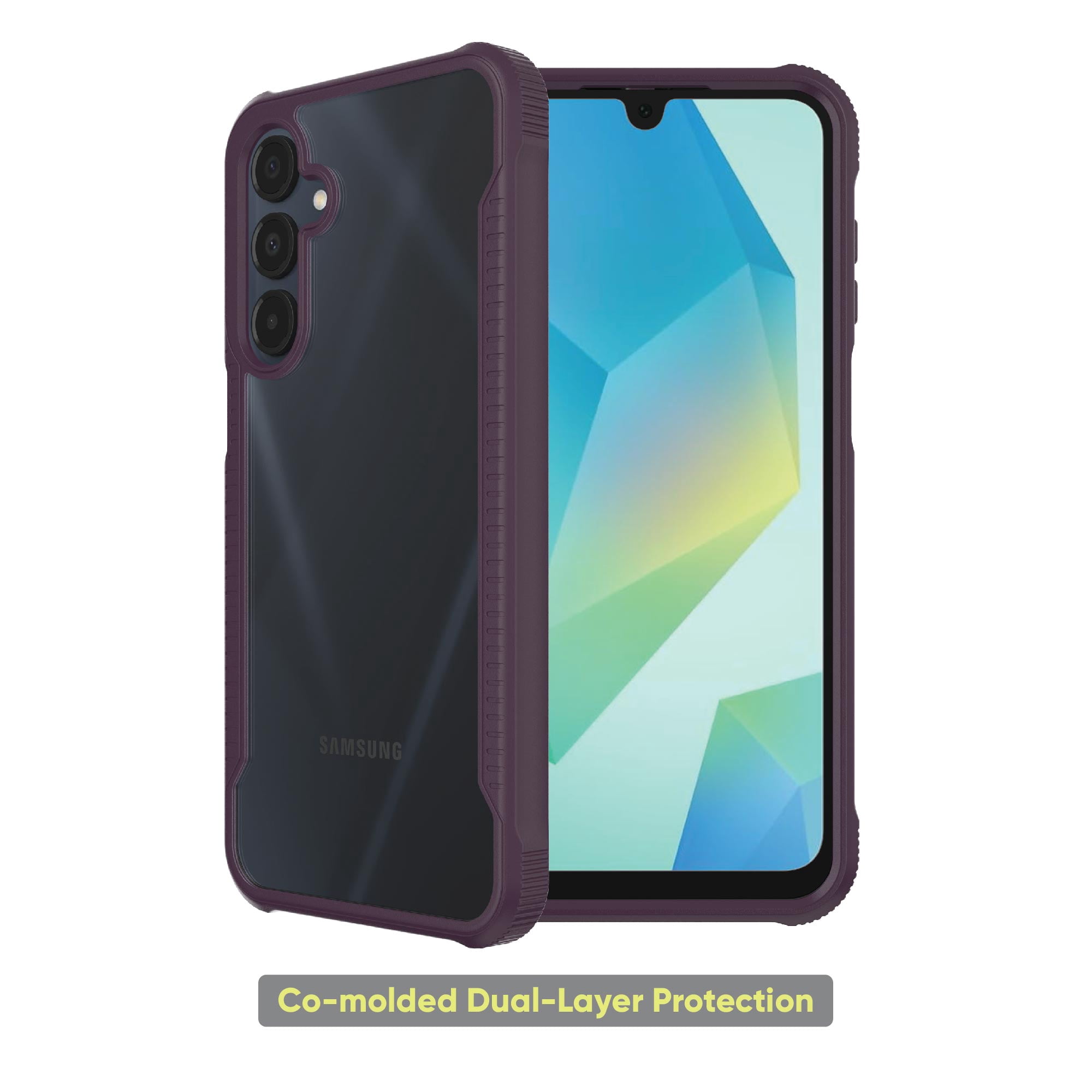 onn Dual-Layer Phone Case for Samsung Galaxy A16 5G - Purple/Clear