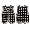 thumbnail image 6 of Yokua Women's Crochet Sweater Vest Button-down Knitwear Retro Diamond Plaid Vest Tops, 6 of 16