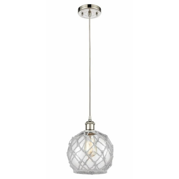 Innovations 516-1P-PN-G122-8RW-LED Farmhouse Rope 1 Light Mini Pendant part of the Ballston Collection, Polished Nickel