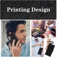 thumbnail image 4 of ELEHOLD Flip Leather Wallet Case for Samsung Galaxy S21+ with Strap, Shockproof Vintage Leather Flowers TPU Card Pocket Wallet Protective Phone Case with Lanyard, Black, 4 of 10
