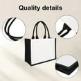 thumbnail image 3 of TOPTIE 6 Pcs Burlap Canvas Tote Bags Black & White, Grocery Shopping Bag Beach Bag for Picnic, 3 of 6