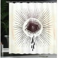thumbnail image 3 of Ambesonne Eyeball Shower Curtain, Motif with Tear and Stripes, 69"Wx70"L, Cream and Dark Brown, 3 of 4