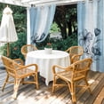 thumbnail image 2 of Blue Flower Outdoor Curtains for Patio Waterproof,Windproof Privacy Curtains with Weighted Bottom,Retro Gradient Texture Painting Plant Leaf Outside Drapes for Picnic Garage Yard 54"x108" 2 Panel, 2 of 8