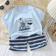 thumbnail image 2 of NOLDARES Toddler Boy Summer Play Outfit Short Sleeve Print Tee Elastic Shorts Casual Clothes 1T 2T 3T 4T Blazer,5-6 Y, 2 of 4