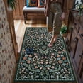 thumbnail image 5 of Lahome Floral Machine Washable Rugs, 3'x5' Rug for Entryway Non Slip Small Botanical Living Room Area Rug, Boho Ultra Thin Soft Bedroom Floor Throw Carpet for Dorm Bathroom Nursery, Black, 5 of 9