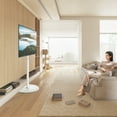 thumbnail image 6 of RTVR Floor TV Mount Stand for 32-65 inch Flat Screens, Swivel Adjustable Corner TV Stand with Semi-Circular Marble Pattern Base, White, 6 of 12