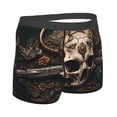 thumbnail image 4 of Haiem Metal Style Horned Skull Men's Boxer Briefs, Every Day Comfort Stretch Cotton Moisture-Wicking Underwear-Large, 4 of 8