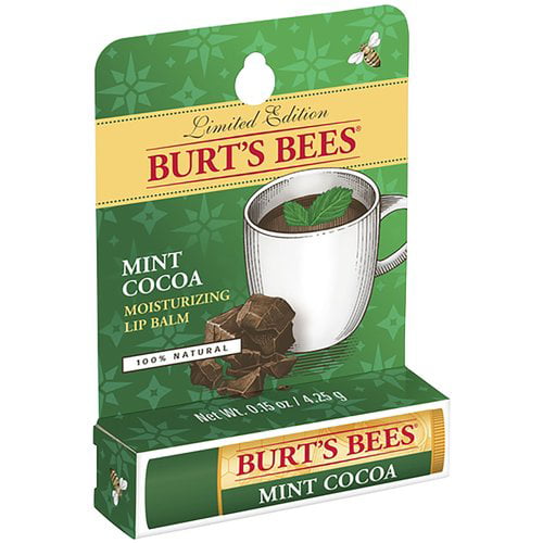 Quagga Geheugen Medicinaal Burt's Bees 100% Natural Mint Cocoa Moisturizing Lip Balm, 0.15 oz -  Walmart.com