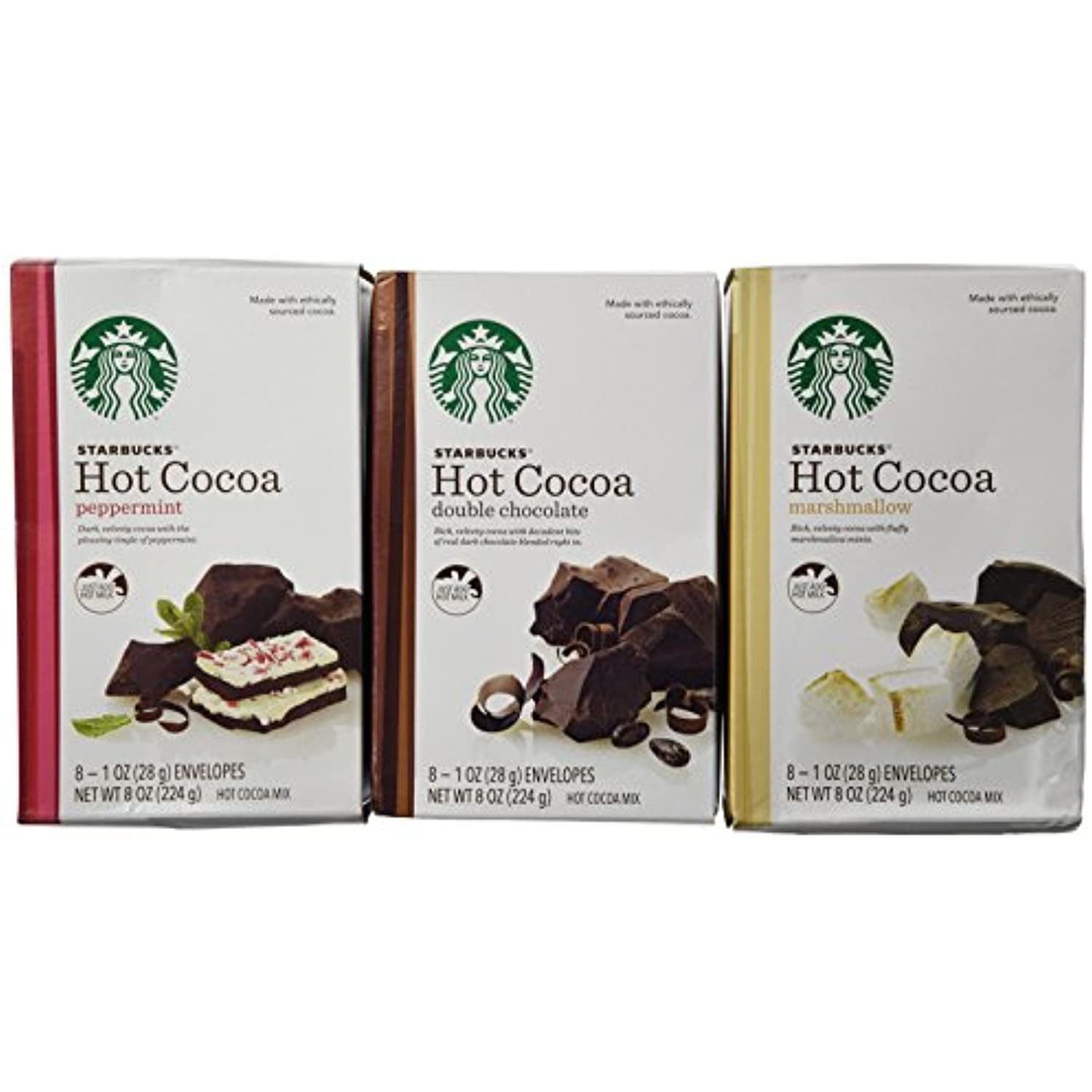 Starbucks Hot Cocoa Mix Assortment Pack 1 Oz X 24 Pack (3 X 8 Pack