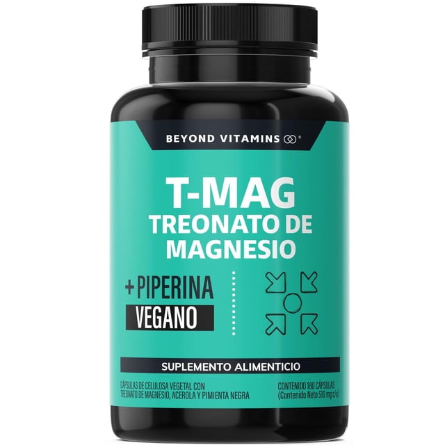 Suplemento Alimenticio Vegano Beyond Vitamins Magnesio y Acerola Alta Absorción 180 Cápsulas