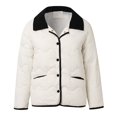 thumbnail image 4 of New Quilted Lightweight Padded Clothing Fashion Women's Small Fragrant Wind Coat Hoods for Women Thin down Jacket Big Coat Winter Canvas Jacket for Women plus down Jacket in A Bag Women Oversized, 4 of 8
