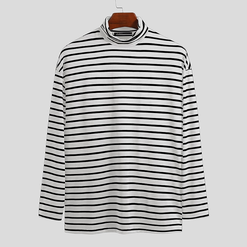 black and white striped turtleneck mens