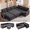 Gray, variant on 102" Grey Chenille L-Shaped Sectional Sleeper Sofa, 7-Seat Sofa with Pull-Out Bed, Reclining Backrest, USB Ports, LED Lights, Ottoman