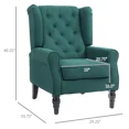 thumbnail image 4 of Mid-Century Modern Accent Chair, High Wingback Reading Chair with Button-Tufted Fabric Upholstery and Wood Legs, Living Room or Bedroom, 4 of 5