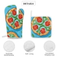 thumbnail image 4 of Fun Pizza Oven Mitts And Pot Holders Sets of 4 Oven Gloves Set Potholders for Kitchen Cooking Baking Grilling Anti Scald Hot Pads And Heat Resistant, 4 of 6