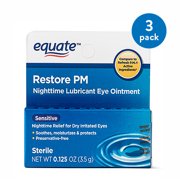 (3 pack) (3 Pack) Equate Sensitive Nighttime Lubricant Eye Ointment, 0.125 Oz