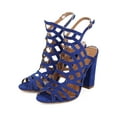 thumbnail image 5 of New Women HOTSOLES Ferret Faux Suede Peep Toe Caged Block Heel Sandal, 5 of 5