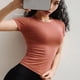 thumbnail image 3 of Cloud Hide-camisetas de Yoga para mujer, Top corto deportivo sólido, camiseta de moda, camisetas de entrenamiento para gimnasio, ropa deportiva de manga corta para Fitness de secado rápido, 3 of 5