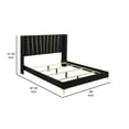 thumbnail image 5 of Benjara Dle King Size Bed, Wingback Headboard, Gold Bracket Feet, Black Upholstery, 5 of 6