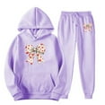 thumbnail image 4 of Women's Valentine's Day 2 Piece Sweatsuit - Funny Bow Graphic Hoodie & Jogger Pants Athletic Trackset, 4 of 4