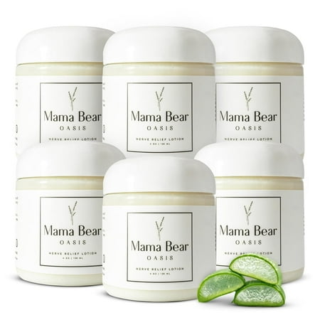 Mama Bear Oasis Magnesium Lotion for Feet & Legs, Fast-Absorbing, Non-Greasy, 4oz (Pack of 6)