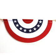 American Independence Day Decoration String Flag,98.4x7.9 Inch USA Patriotic Flag Bunting Half Fan Banner Decoration Indoor/Outdoor