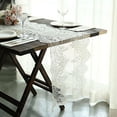 thumbnail image 6 of BalsaCircle 15x117" Ivory Premium Lace Table Runner Scalloped Edges Party Events Decorations, 6 of 8