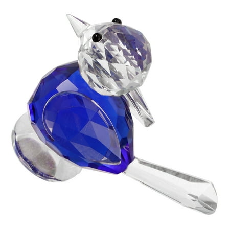 WINOMO Unique Blue Glass Bird Decor Craft for Home Tabletop Adornments and Lightweight 1pc