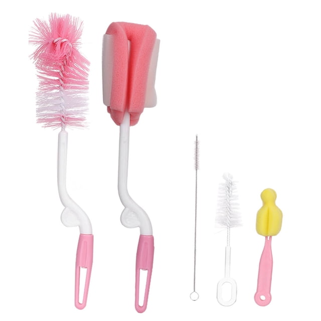 Juego de cepillos de limpieza de biberones para bebés y niños, 5 uds., cepillo de esponja para biberón de paja
