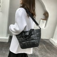 thumbnail image 3 of Women Nylon Shoulder Bag Design Space Padded Messenger Bag Solid Color Handbag, 3 of 10
