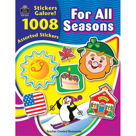 Teacher Created Resources For All Seasons Sticker Book, Grade PreK - 8, 11 in L X 8-1/2 in W