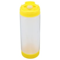 FELTECHELECTR 1Set Plastic Squeeze Bottle Sauce Dispenser Yellow 6.5X6.5X20.5CM 20Oz For Home Cooking And Condiment Storage