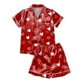 thumbnail image 5 of Yuncity Valentine's Day Women Pajama Sets Silk Satin Heart Two Piece Pj Sets Button Down Pj Sets Pj'S Loungewear Red S, 5 of 5