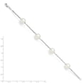 thumbnail image 4 of Sterling S Majestik Rh-pl 10-11mm Wht Imitat Shell Pearl 4 Station Chain Bracelet, 4 of 4